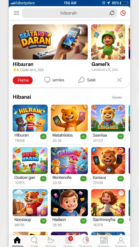 Tampilan menarik dari menu utama RAJACLUB.