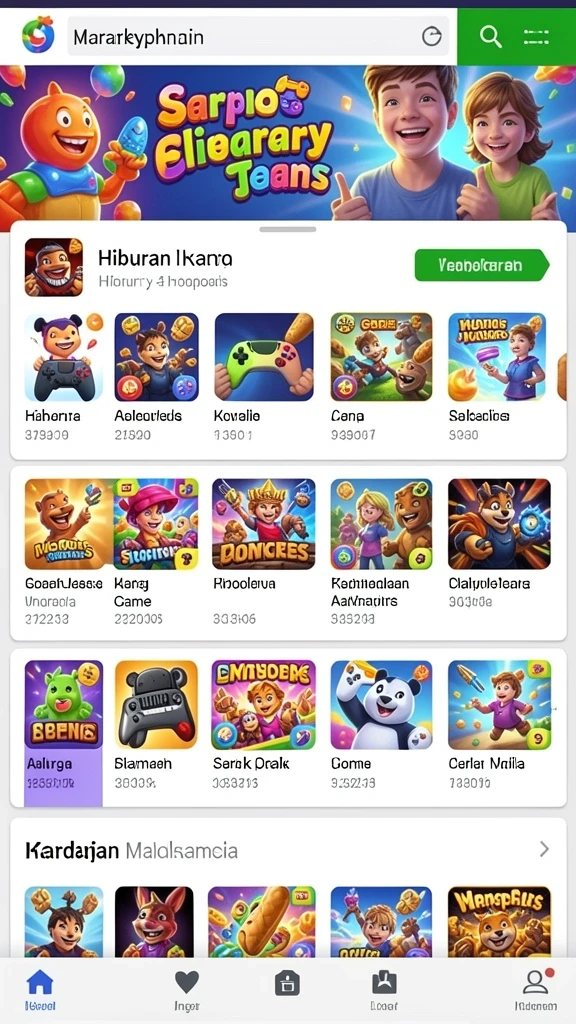 Menu permainan dengan berbagai opsi taruhan yang menarik.